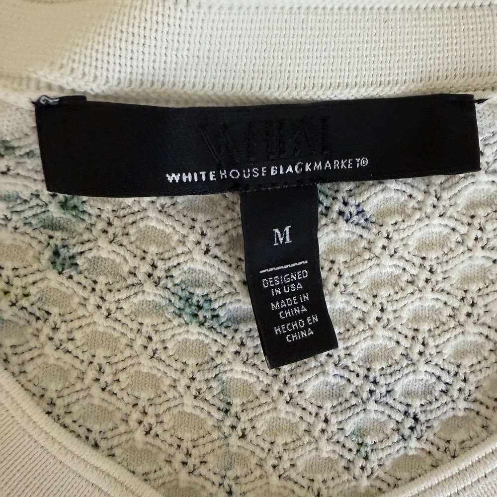 White House Black Market Womens Medium Floral Long Sleeve Cardigan Snap Up - Picture 4 of 7